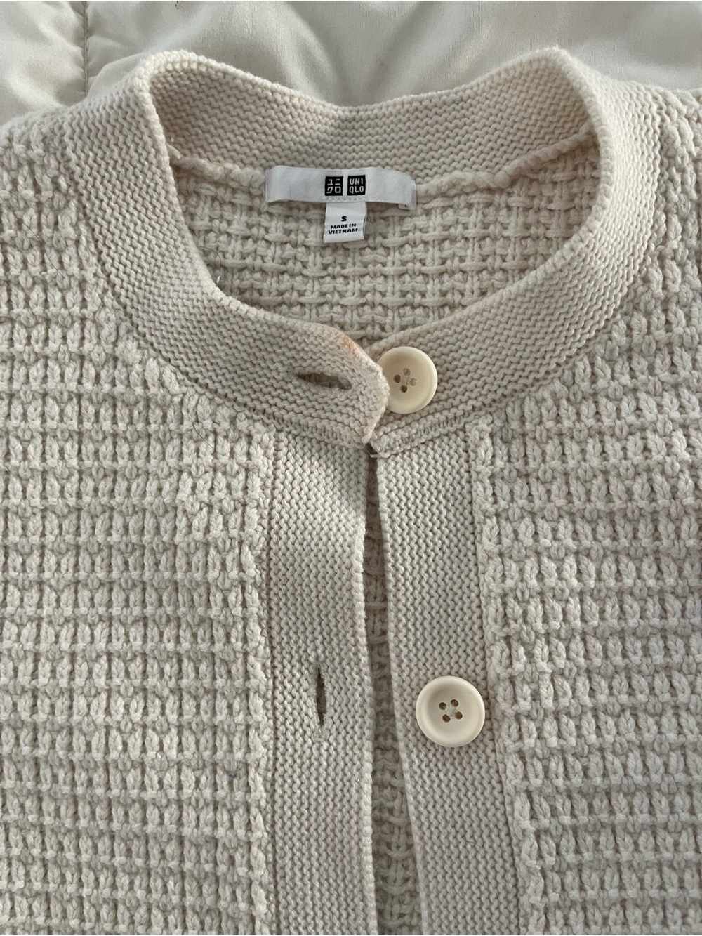 Uniqlo Women's Button-Up Cream Cardigan